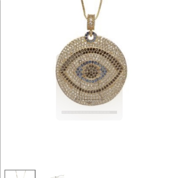 BOGO 1/2 OFF Gold-plated Silver & Crystal Evil Eye - Picture 2 of 3